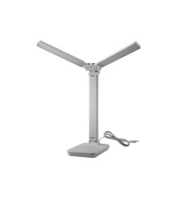 Светильник настольный Ultraflash UF-819 C01 белый, LED, 12Вт, 6000К, 3 ур.яркости, 2 плафона, кожа