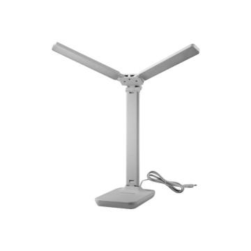 Светильник настольный Ultraflash UF-819 C01 белый, LED, 12Вт, 6000К, 3 ур.яркости, 2 плафона, кожа