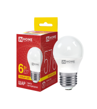 Лампа IN HOME LED-Шар-VC 6Вт 230В Е27 3000К 480Лм