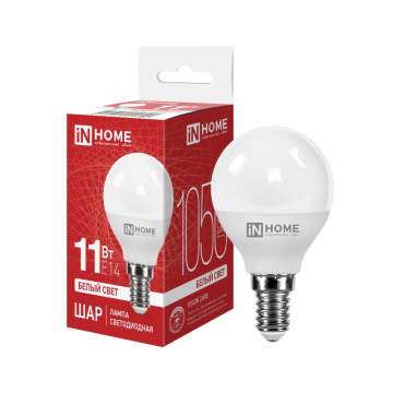 Лампа IN HOME LED-Шар-VC 11Вт 230В Е14 3000К 820Лм