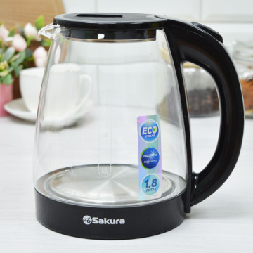 Электрочайник SAKURA 1,8л SA-2734BK 1800Вт стекло подсветка