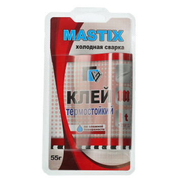 Клей Mastix термостойкий (+250С) 55гр, BL (холодная сварка), арт.МС-0115