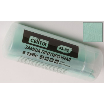 Замша протирочная CELLTIX 43х32см, микрофибра, супервпитывающая в тубе