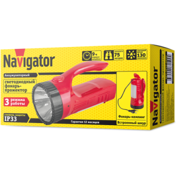 Фонарь Navigator 71599 NPT-SP17-ACCU 1Вт, 22LED