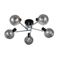 Люстра Linvel 9357/5 Ройс Чёрный/хром Е14 40Вт