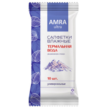 Салфетки влажные Amra 10шт с термальной водой