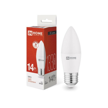 Лампа IN HOME VC свеча C37 E27 14W(1330lm) 4000К 4K (без пульсации) 7744