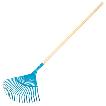 Грабли веерные стальные 430х1550мм, 22 плоских зуба, лак.черенок Palisad