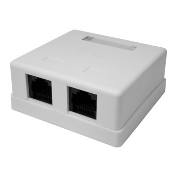 Розетка компьютерная 8P8C (RJ-45) 2 порта, UTP, Cat.5e