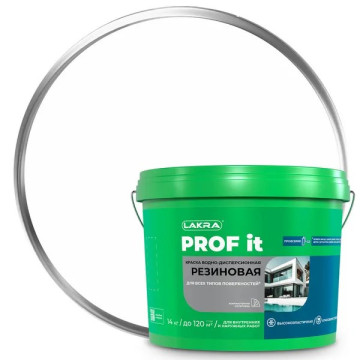 Краска резиновая ЛАКРА 1,3кг для всех типов поверхностей PROF IT База А RAL 9003