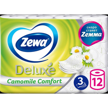 Туалетная бумага ZEMMA DELUXE 12Р 3-слойная Ромашка