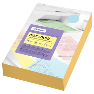 Бумага цветная 500л OfficeSpace 'Pale Color', А4, 80г/м², (оранжевый)
