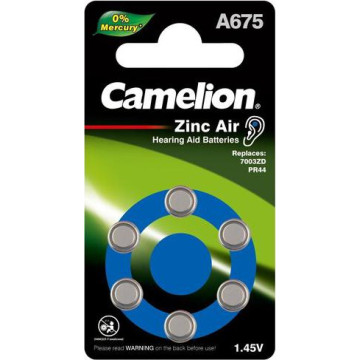 Батарейка 1шт Camelion ZA675 BL-6 для слуховых аппаратов, 1.4V,620mAh