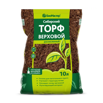 Торф Верховой сибирский раскисленный 'БиоМастер' 10л