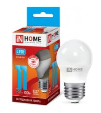 Лампа IN HOME LED ШАР 11W 230V E27 4000K 820Лм