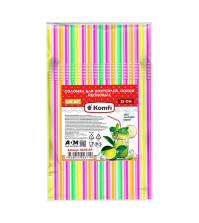 Трубочки для коктейлей 100шт с гофрой, неоновые KGT013P