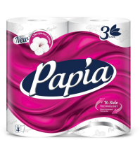 Туалетная бумага PAPIA 4Р 3-слойная Белая