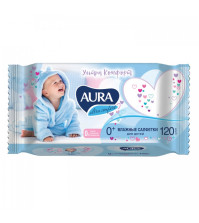 Салфетки влажные Aura детские 120шт Ultra Comfort