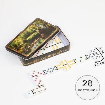 Домино 'Медведи' 28шт, костяшка 5*2.5см, 11*19см 5073514