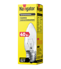 Лампа NAVIGATOR 94328 NI-B-40W-CL-E27-230V