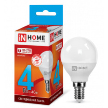 Лампа IN HOME LED-ШАР-VC 8Вт 230В Е14 4000К 600Лм