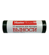 Мешки для мусора 120л 10шт черные 'ВЫНОСИ' 25мкм ПВД 60356 Master House