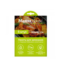 Пакеты для запекания 30*40см с клипсами, 5шт/уп, ЗАПЕКАЙ ПТИЦУ. MasterHouse