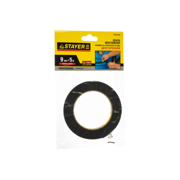 Лента клейкая 2-стор 9мм х 5м вспененная STAYER Professional 12233-09-05 черная