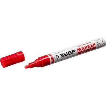 Маркер-краска ЗУБР МК-750 красный линия 2-4мм