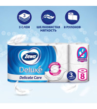 Туалетная бумага ZEMMA DELUXE 8Р 3-слойная Белая
