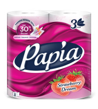 Туалетная бумага PAPIA 4Р 3-слойная Клубничная