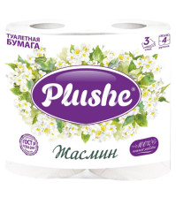 Туалетная бумага Plushe DeluxeLight 3сл 4шт*15м Арома Жасмин бел