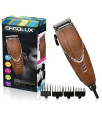 Машинка для стрижки ERGOLUX ELX-HC02-C10 10W, 4 насадки, щетка+смазка, 220-240V, цвет дерево