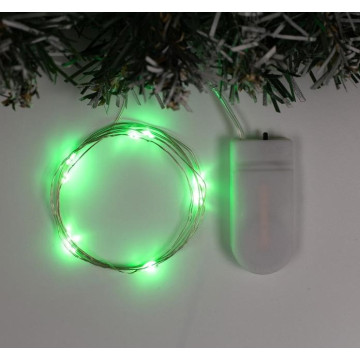 Гирлянда НИТЬ ROSA. IP20, 1 м, Н.С. LED(1608)-10-6V, CR2032*2, фиксинг, ЗЕЛЕНЫЙ 5198294