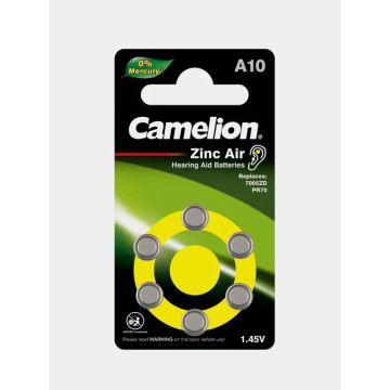 Батарейка 1шт Camelion ZA10 BL-6 для слуховых аппаратов, 1.4V,90mAh