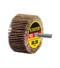 Круг шлиф. лепестковый STAYER d60x30мм, P60, на шпильке