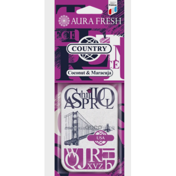 Ароматизатор картон AURA FRESH COUNTRY Coconut&Maracuja