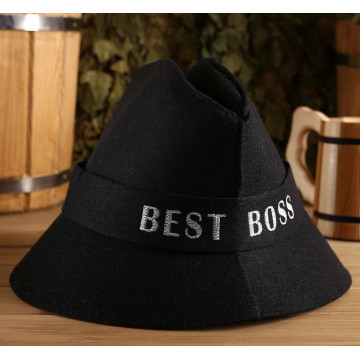 Шапка для бани 'Best boss' экофетр