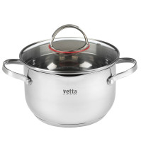 Кастрюля 18х11,5см, 2,7л, со стекл. крышкой, индукция Бирмингем VETTA