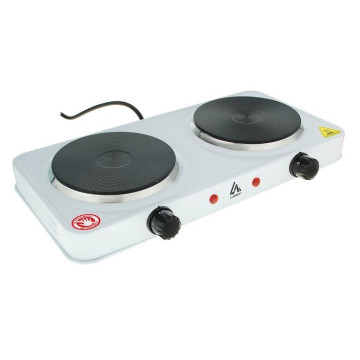 Электроплита Luazon LHP-005, 2 конфорки, 2000 Вт белая 1740903