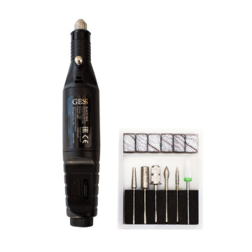 Аппарат для маникюра GESS-645 Black Nail, 18 Вт, 6 насадок, 15000 об/мин, 220 В, чёрный 7724934