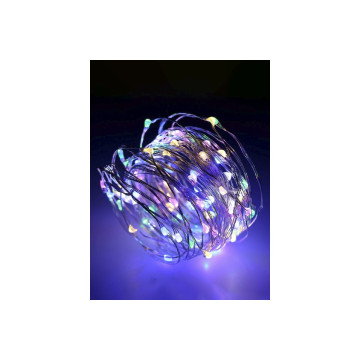 Гирлянда 10м КОСМОС KOCNL-EL150 разноцветные нити RGB медный провод IP44