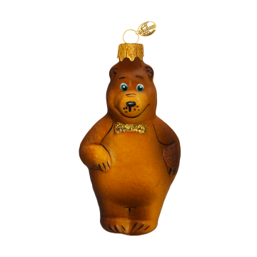 Игрушка елочная 'Мишка', золотой бант, в подарочной упаковке, h-12см