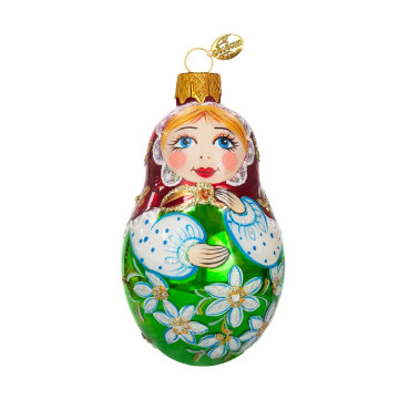 Игрушка елочная 'Расписная матрешка', в подарочной упаковке h-9,5 см