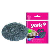 Губка для посуды металл York Макси d=11см 32гр сетка 003020