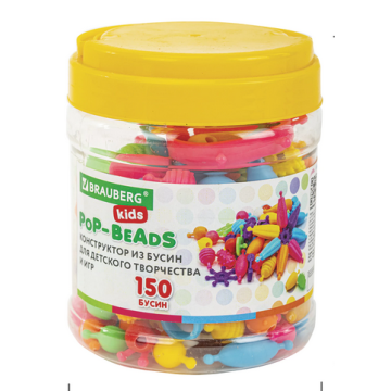 Конструктор POP-BEADS 150 бусин браслеты кольца BRAUBERG KIDS