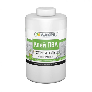 Клей ПВА Лакра 'Строитель' 0,9кг универсальный