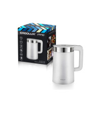 Электрочайник ERGOLUX 1,8л ELX-KS11-C01 PRO, 2200Вт, 220-240В, нерж. сталь/пластик, белый 15329