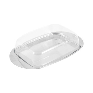 Масленка OLIATORE 18*11*4см, нерж.сталь/ пласт.крышка Mallony