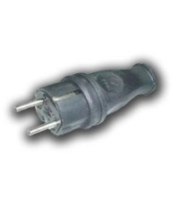 Вилка Lezard 2Р+РЕ, 16А, 220-240V прямая каучук 106-0400-0105/105